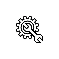 Gear icon in thin line style vector illustration graphic design
