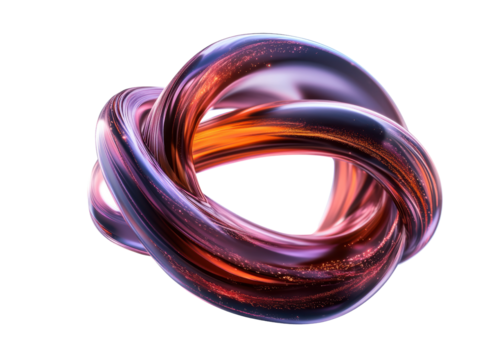 vibrant, abstract knot design with swirling colors and textures isolated white background, transparent background.