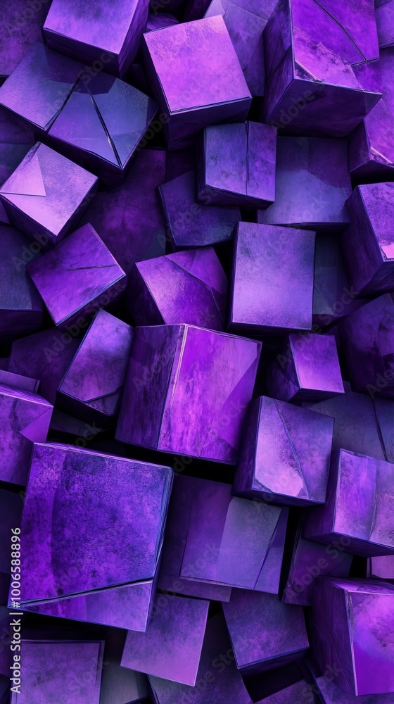 Poster purple abstract 3d cubes texture background