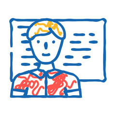 software engineer worker doodle icon sketch vector. software engineer worker sign. isolated symbol illustration