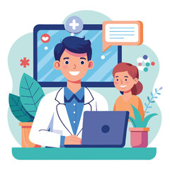 A Doctor Talking to a Patient on a Video Call, Showing Modern Telemedicine Practices.