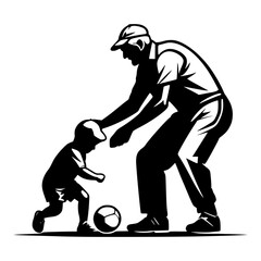 Old Man Playing with Little Boy