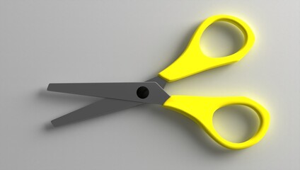 Yellow scissors isolated clipping path white background	
