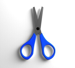 Blue scissors isolated clipping path white background	