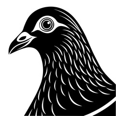 Minimal Pigeon Head Vector Illustration for Modern Design Projects
