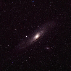 M31 Andromeda galaxy photographed trough a long focal lens.