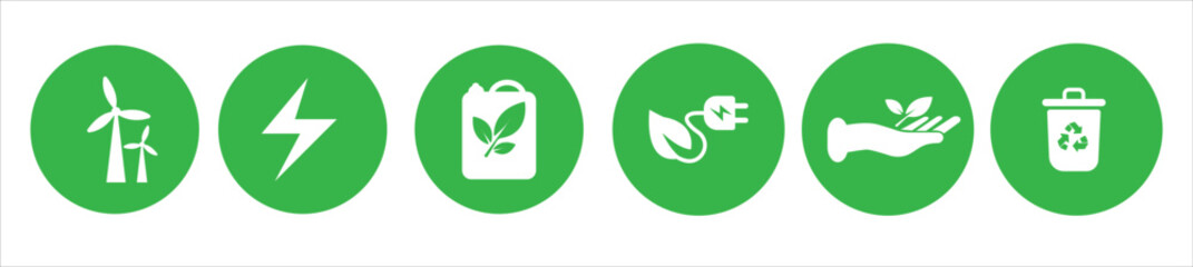 Environmental protection icon set. Environment protection icons vector illustration. Energy,ecosystem icons