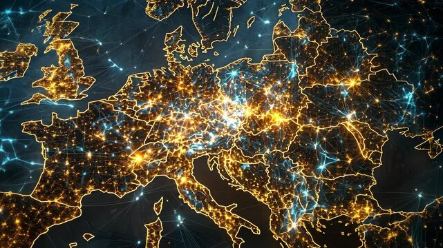 A map of Europe shows the interconnectedness of cities and countries
