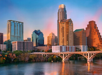 Obraz premium Austin Skyline in the evening