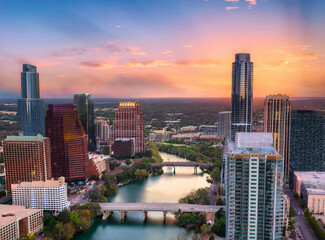 Obraz premium Austin Skyline in the evening