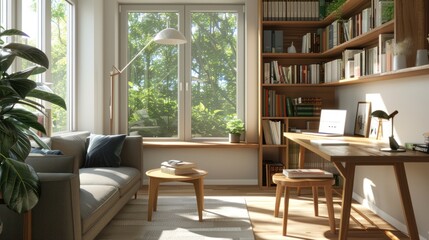 Modern Home Office with Natural Light