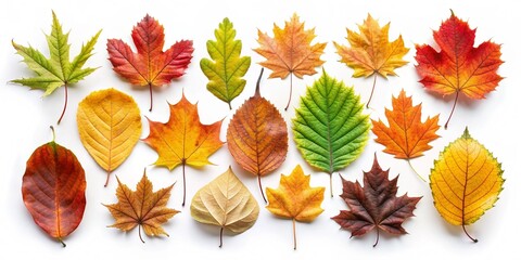 Fototapeta premium autumn leaves isolated on white