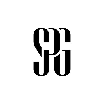 initial three letter spg logo unique