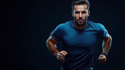 Fototapeta premium Focused Male Athlete in Motion