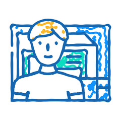 computer engineer worker doodle icon sketch vector. computer engineer worker sign. isolated symbol illustration