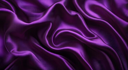 Obraz premium Purple satin fabric, an elegant and luxurious background. Purple silk texture. Purple cloth background. Purple silk satin fabric with waves
