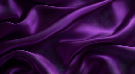 Obraz premium Purple satin fabric, an elegant and luxurious background. Purple silk texture. Purple cloth background. Purple silk satin fabric with waves