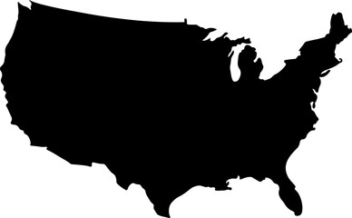 Continental United States Silhouette Outline Graphic Design with Transparent Background  © Morgan Pressnell