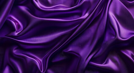 Obraz premium Purple satin fabric, an elegant and luxurious background. Purple silk texture. Purple cloth background. Purple silk satin fabric with waves