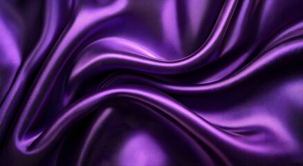 Fototapeta premium Purple satin fabric, an elegant and luxurious background. Purple silk texture. Purple cloth background. Purple silk satin fabric with waves