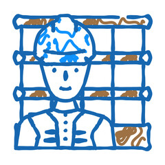 engineer construction worker doodle icon sketch vector. engineer construction worker sign. isolated symbol illustration