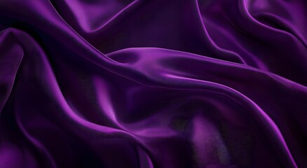 Obraz premium Purple satin fabric, an elegant and luxurious background. Purple silk texture. Purple cloth background. Purple silk satin fabric with waves