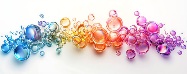 Fototapeta premium 3D rendering of abstract multi colored spheres bubbles patterns