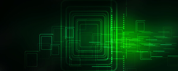 2d illustration Abstract futuristic electronic circuit technology background