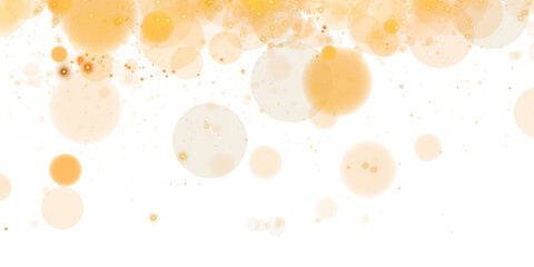 A luminous bokeh that gently shimmers with golden light. Light abstract glowing lights. Glowing bokeh effect isolated. Christmas background made of glowing dust. PNG.