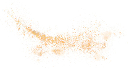 A luminous bokeh that gently shimmers with golden light. Light abstract glowing lights. Glowing bokeh effect isolated. Christmas background made of glowing dust. PNG.