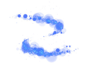 A luminous bokeh that gently shimmers with blue light. Light abstract glowing lights. Glowing bokeh effect isolated. Christmas background made of glowing dust. PNG.