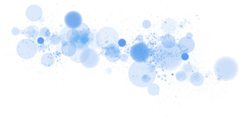 A luminous bokeh that gently shimmers with blue light. Light abstract glowing lights. Glowing bokeh effect isolated. Christmas background made of glowing dust. PNG.