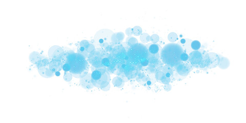 A luminous bokeh that gently shimmers with blue light. Light abstract glowing lights. Glowing bokeh effect isolated. Christmas background made of glowing dust. PNG.