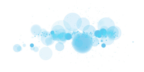 A luminous bokeh that gently shimmers with blue light. Light abstract glowing lights. Glowing bokeh effect isolated. Christmas background made of glowing dust. PNG.
