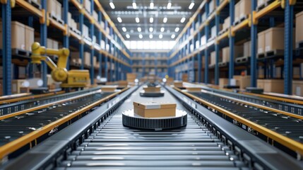 Fototapeta premium Automated Warehouse Conveyor System