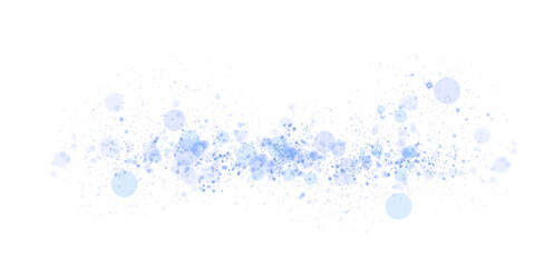 A luminous bokeh that gently shimmers with blue light. Light abstract glowing lights. Glowing bokeh effect isolated. Christmas background made of glowing dust. PNG.