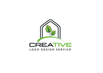 Eco Logo. leaf logo, green house logo or Natural Logo