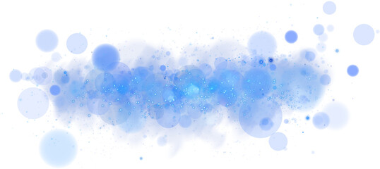 A luminous bokeh that gently shimmers with blue and purple light. Light abstract glowing lights. Glowing bokeh effect isolated. Christmas background made of glowing dust. PNG.