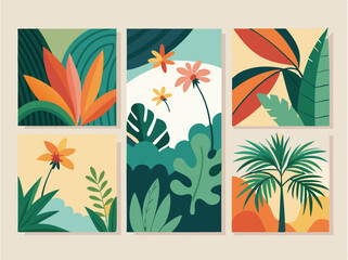 Tropical Leaf set vector illustration