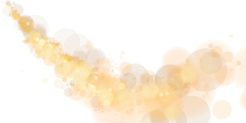 A luminous bokeh that gently shimmers with golden light. Light abstract glowing lights. Glowing bokeh effect isolated. Christmas background made of glowing dust. PNG.