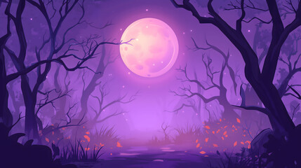 Mystical Full Moon Night in an Enchanted Forest 3