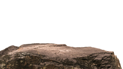 Rock Isolated white background, Stone podium formation, Cliff rock mountain high edge well stage stand material montage your products display, Clipping paths