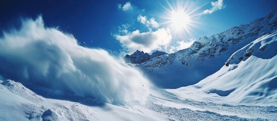 Obraz premium Snow Avalanche in the Mountains