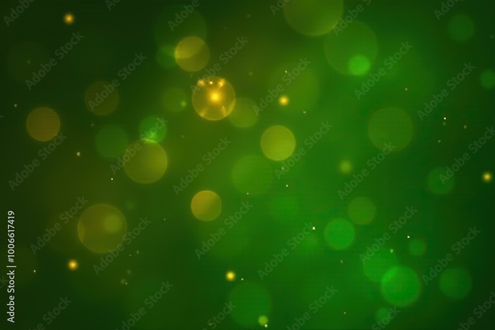Canvas Prints luminous green and yellow bokeh effect for background design