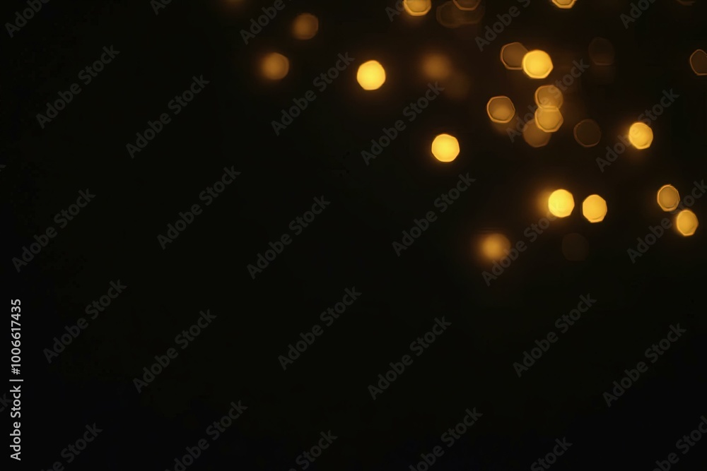 Canvas Prints warm glowing bokeh lights on dark background for atmospheric design