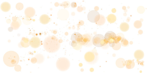 A luminous bokeh that gently shimmers with golden light. Light abstract glowing lights. Glowing bokeh effect isolated. Christmas background made of glowing dust. PNG.