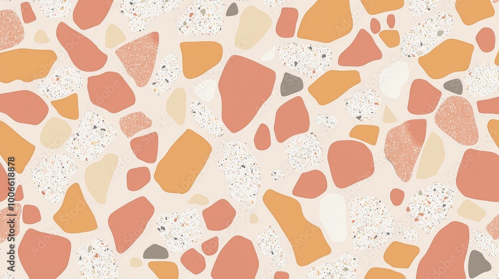 Poster Modern background design featuring a terrazzo texture in a seamless pattern, ideal for adding a touch of contemporary style to any project
