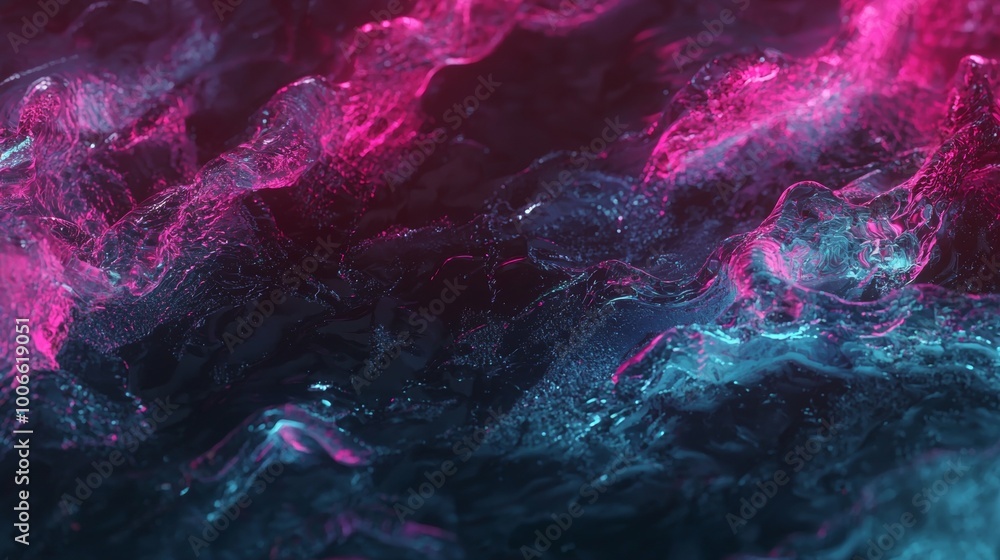 Poster abstract wavy liquid surface forming from colorful water, with a beautiful and elegant design. perfe