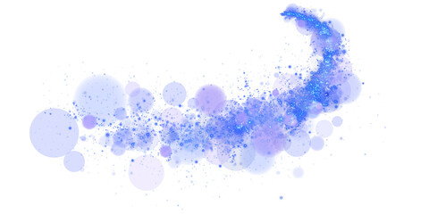 A luminous bokeh that gently shimmers with blue and purple light. Light abstract glowing lights. Glowing bokeh effect isolated. Christmas background made of glowing dust. PNG