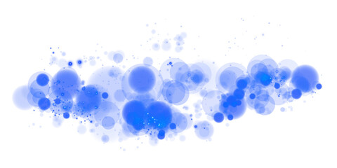 A luminous bokeh that gently shimmers with blue light. Light abstract glowing lights. Glowing bokeh effect isolated. Christmas background made of glowing dust. PNG.